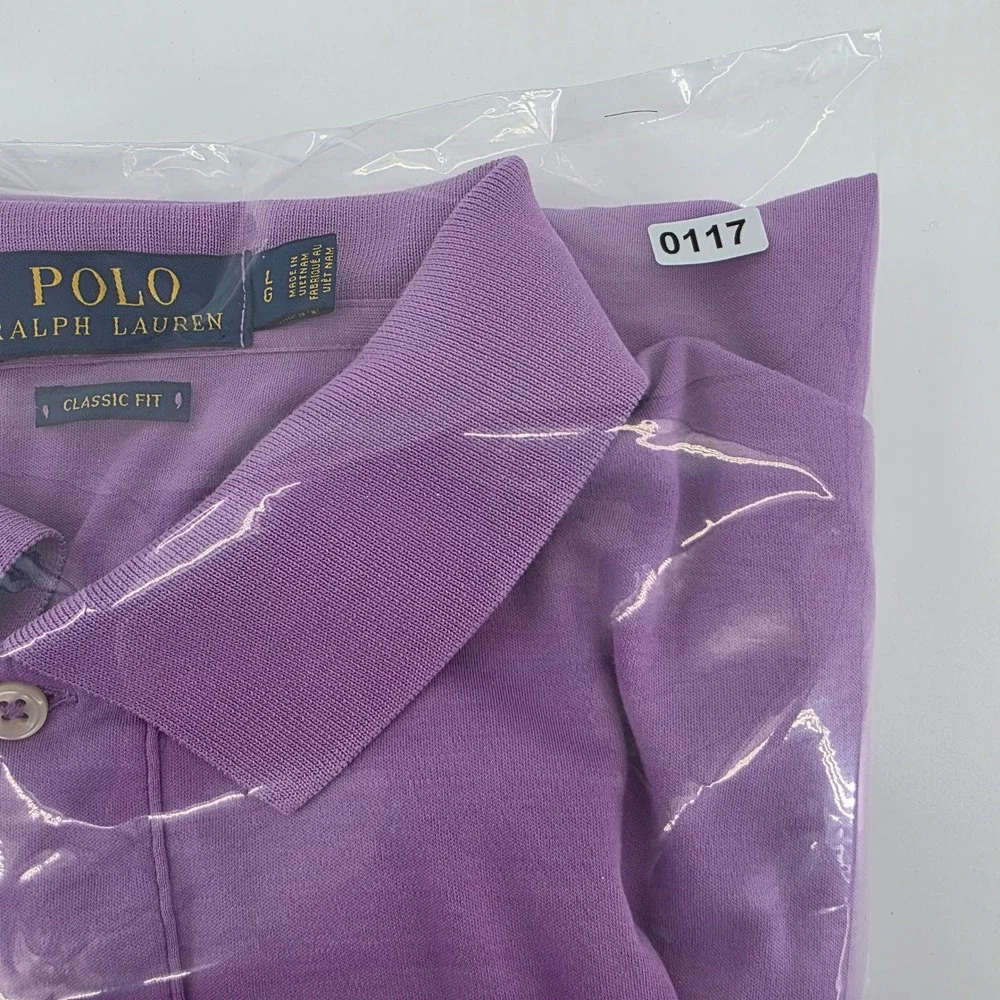 Polo Ralph Lauren Polo Shirt Mens L Classic Fit Cotton Purple Heritage Preppy